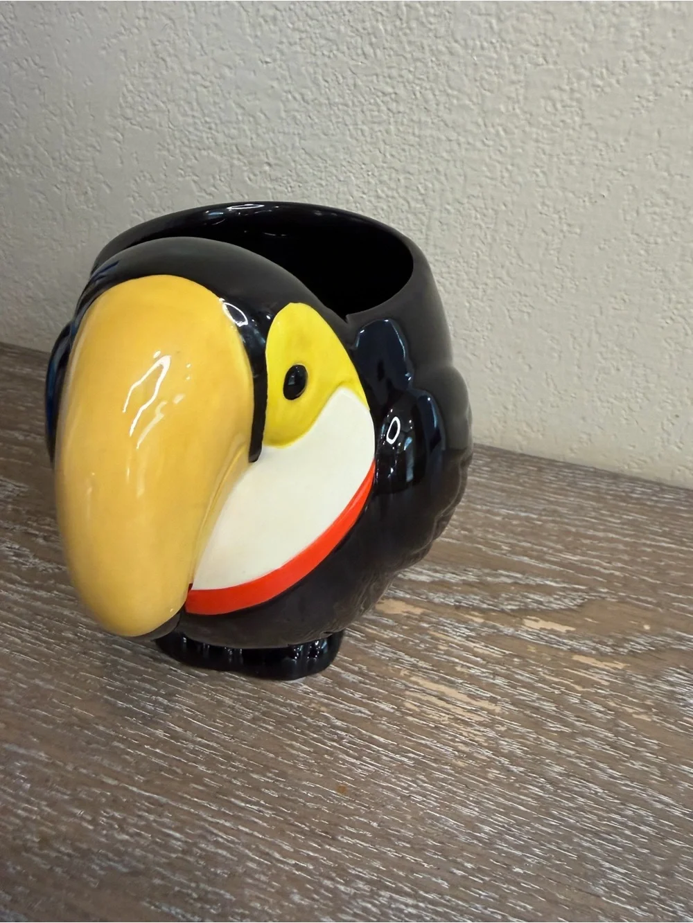 Ceramic Toucan Figurine Planter Vessel Black, Yellow, Red, White Target Bullseye